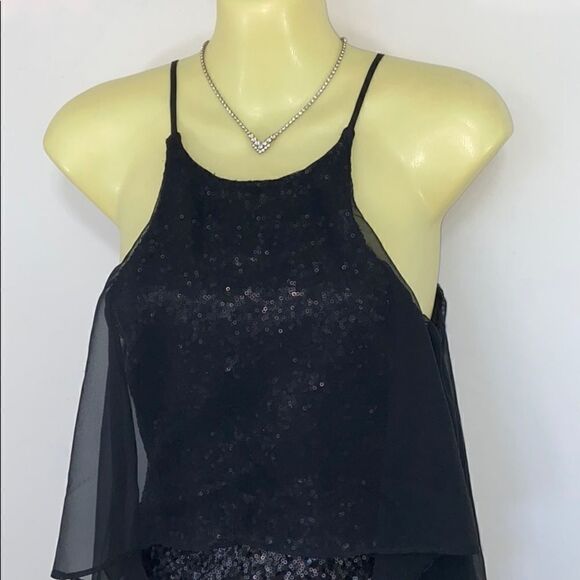 Dress The Population  Dress Black Sequin Peplum Dress New with Tags Sz XS - Picture 2 of 9
